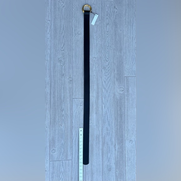 B-Low The Belt Tumble Vegan Leather Black Adjustable Belt w/ Gold Rings Size S/M - Picture 3 of 7